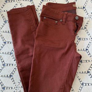 PrAna Kayla Jean -- Size 00 / 24" -- Deep Maroon